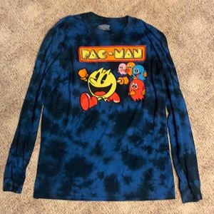 Men’s PAC-MAN long sleeve t shirt tie dyed Large